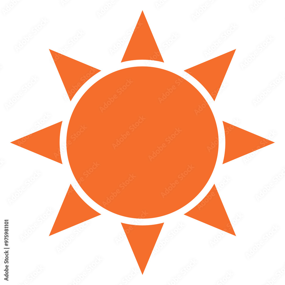 Orange sun cartoon illustration weather symbol Orange sun cartoon illustration weather symbol