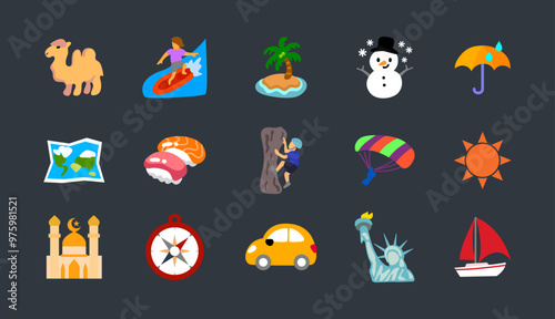World Tourism Day Cartoon Emoji