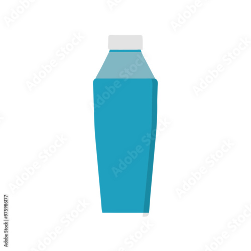 Vector icon of a blue bottle with white lid design
