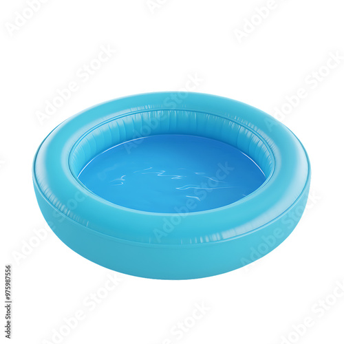 Inflatable Blue Swimming Pool, Round Inflatable Pool, Backyard Pool for Kids, Summer Water Fun, Family Swimming Pool photo