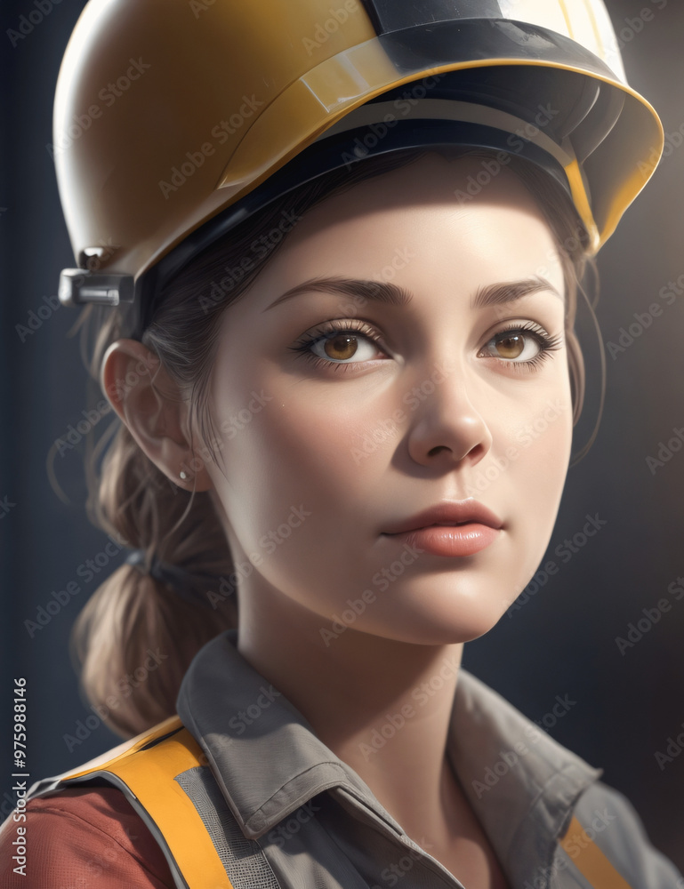 Female worker, factory production engineer industry concept Female worker, factory production engineer industry concept