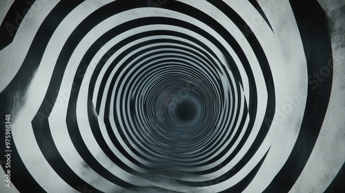 Pulsating concentric rings forming a hypnotic tunnel-like structure.