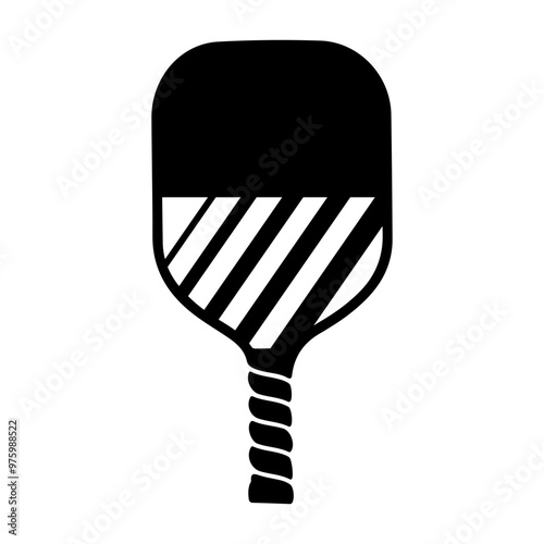 Pickleball Paddle icon silhouette vector, Pickleball Racket vector, Pickleball club and icons vector illustration