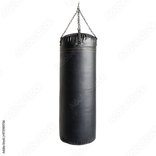 Black Punching Bag for Boxing MMA Martial Arts Training Home Gym Exercise Heavy Bag photo