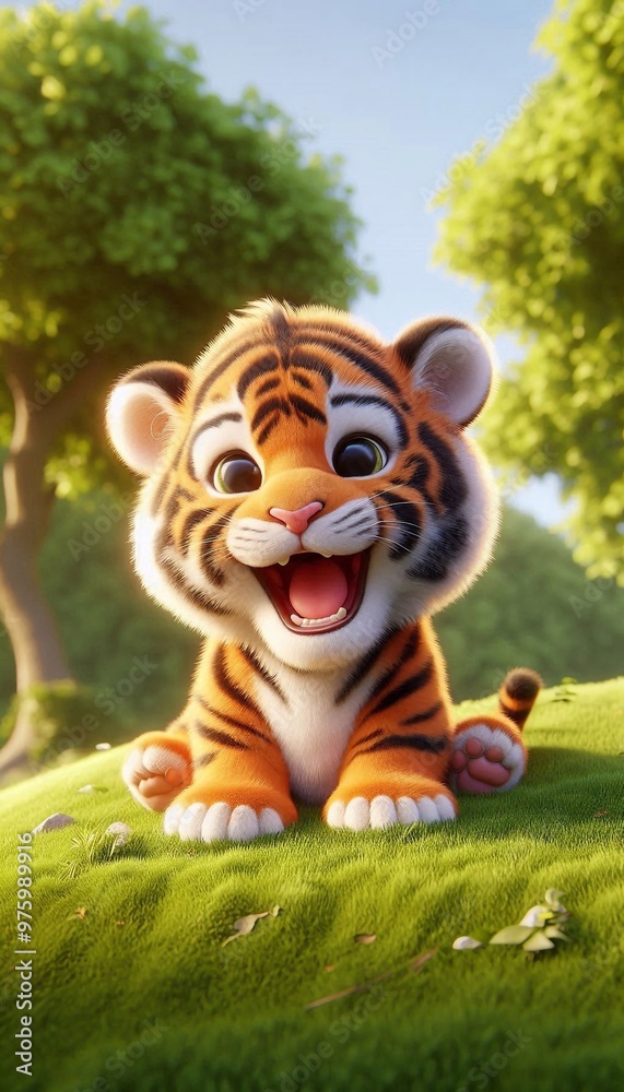3D lachendes Tigerbaby 3D lachendes Tigerbaby