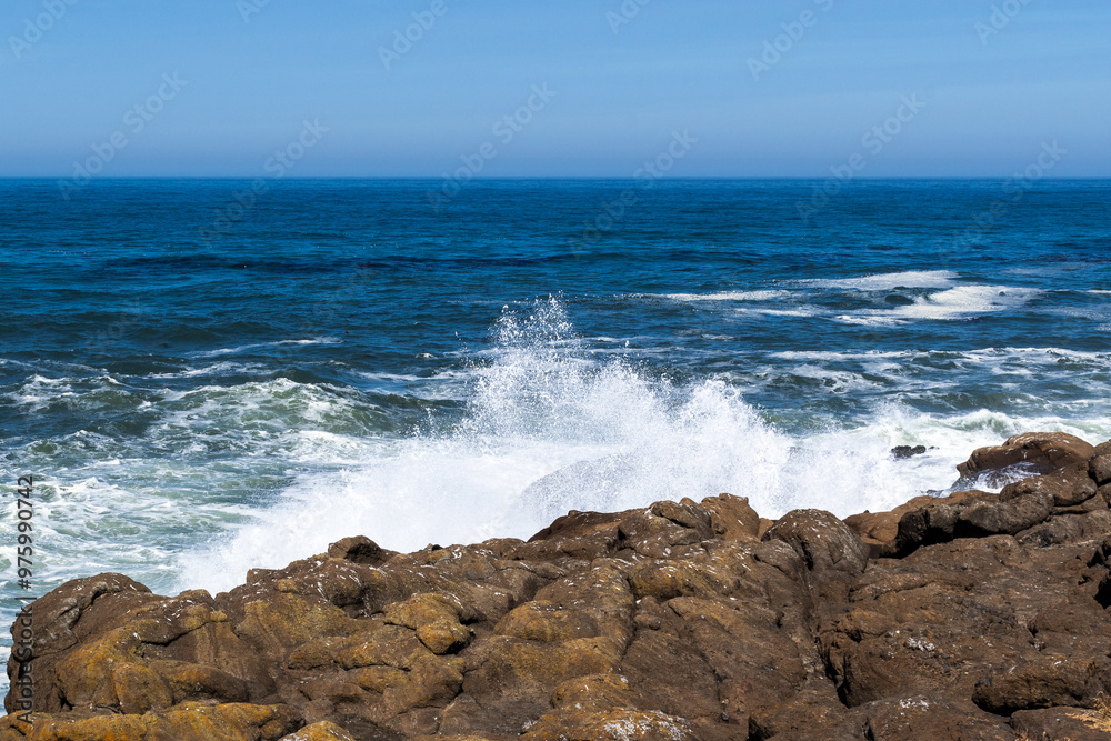Waves Crashing on Rock, Boiler Bay State Park, Oregon Coast Waves Crashing on Rock, Boiler Bay State Park, Oregon Coast