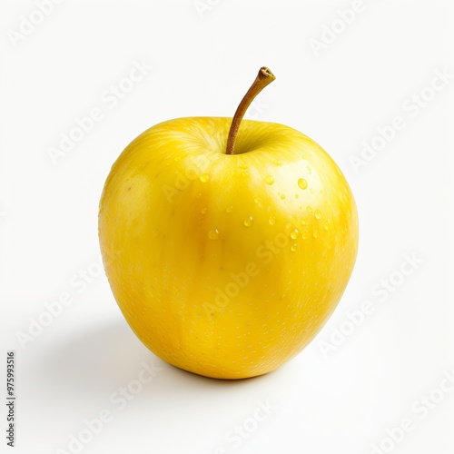 Yellow apple isolated on white background