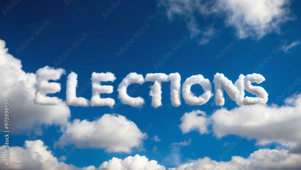 elections 2024 word made of clouds in blue sky background elections 2024 word made of clouds in blue sky background