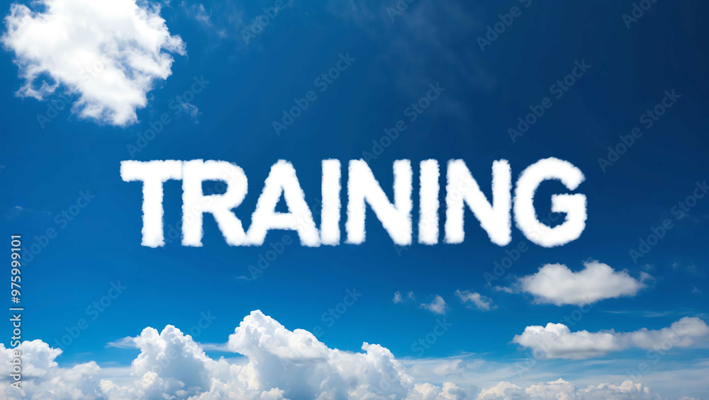 training word made of clouds in blue sky background training word made of clouds in blue sky background