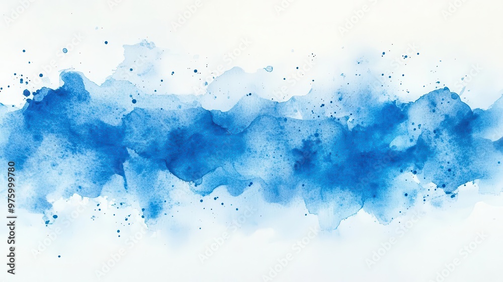 ethereal blue watercolor stain on textured white paper organic shapes varying opacity delicate splatters dreamy artistic composition ethereal blue watercolor stain on textured white paper organic shapes varying opacity delicate splatters dreamy artistic composition