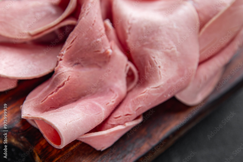 ham spam pork meat tasty fresh meal food snack on the table copy space food background rustic top view ham spam pork meat tasty fresh meal food snack on the table copy space food background rustic top view