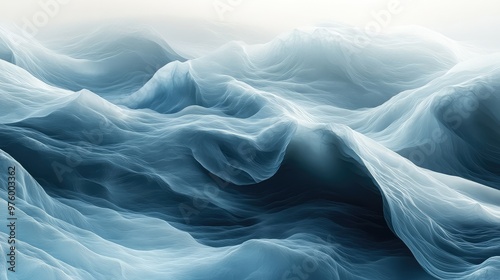 Layers of translucent, overlapping waves that ebb and flow like ocean currents.