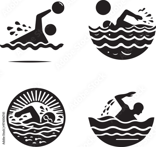 swimming silhouette icon