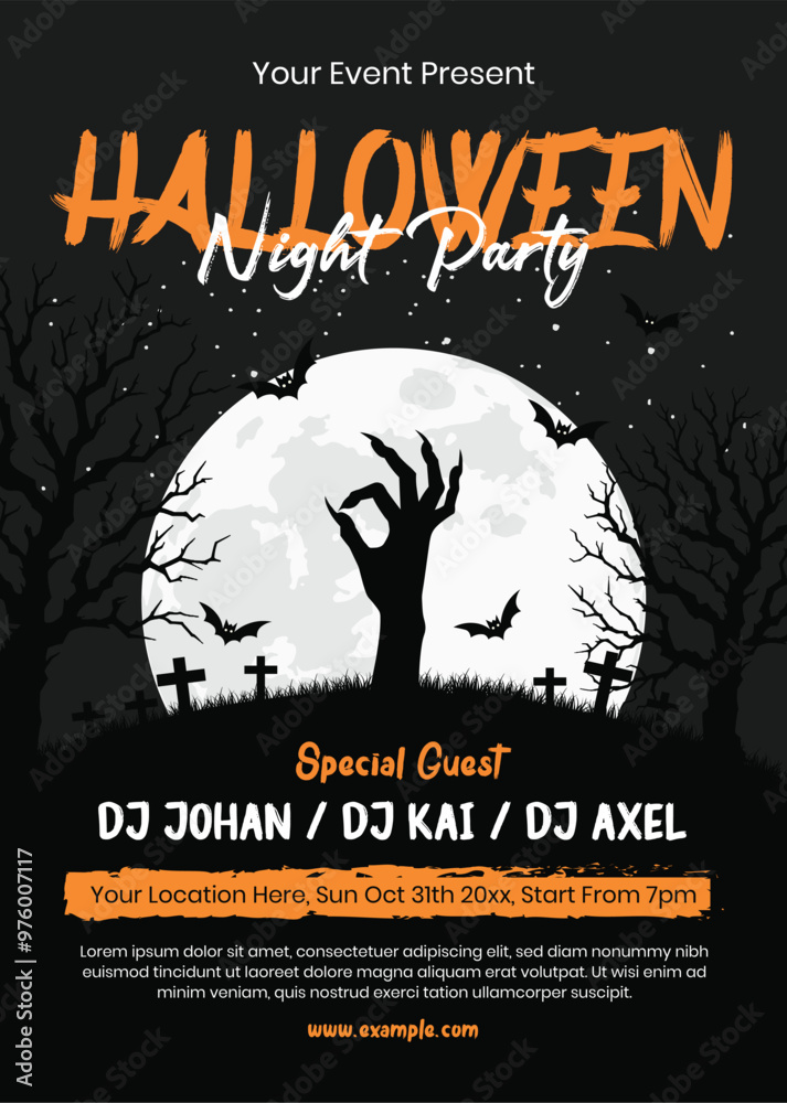 Halloween Flyer Design Template. Halloween Flyer Design Template.