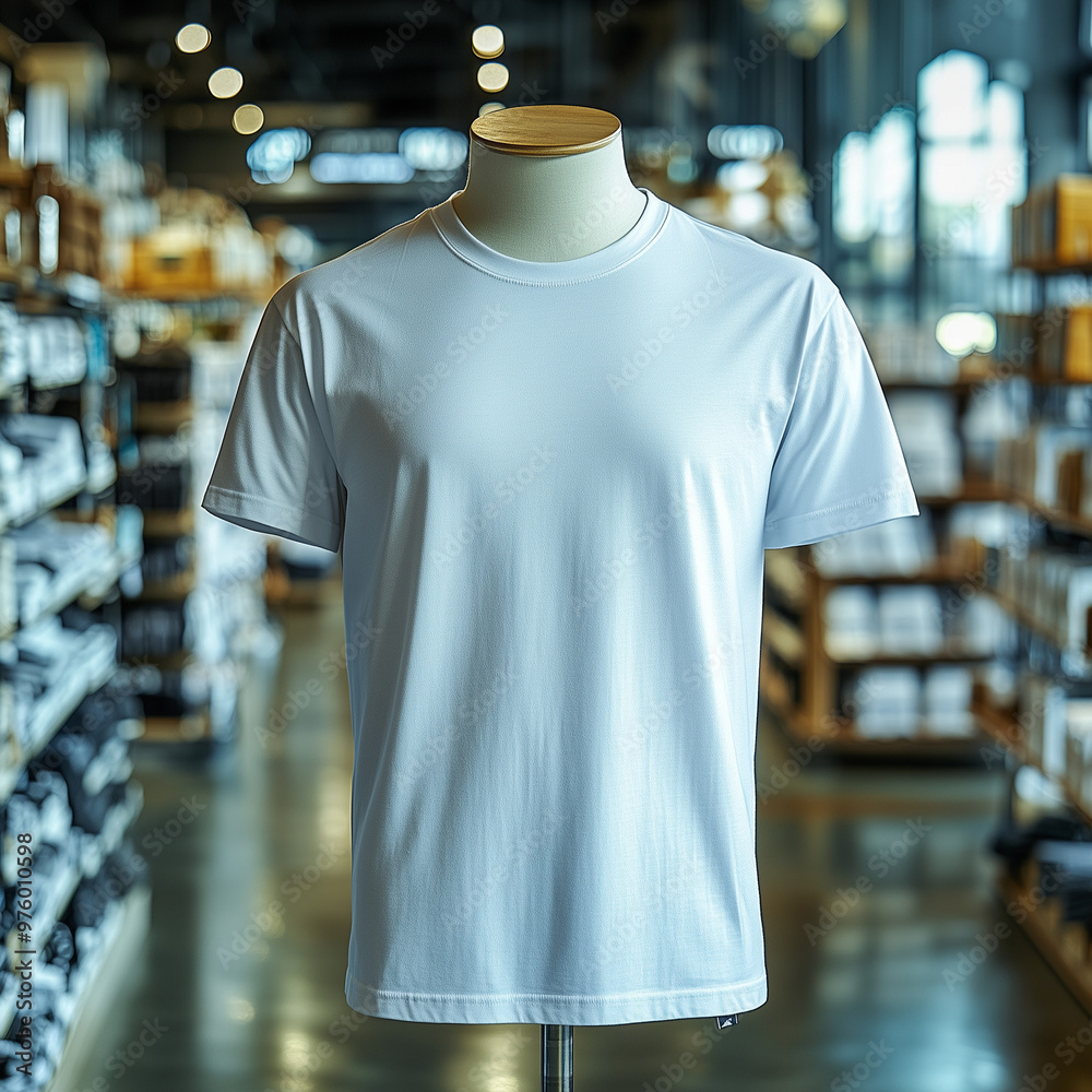 mannequin in a shop, white t shirt mockup mannequin in a shop, white t shirt mockup