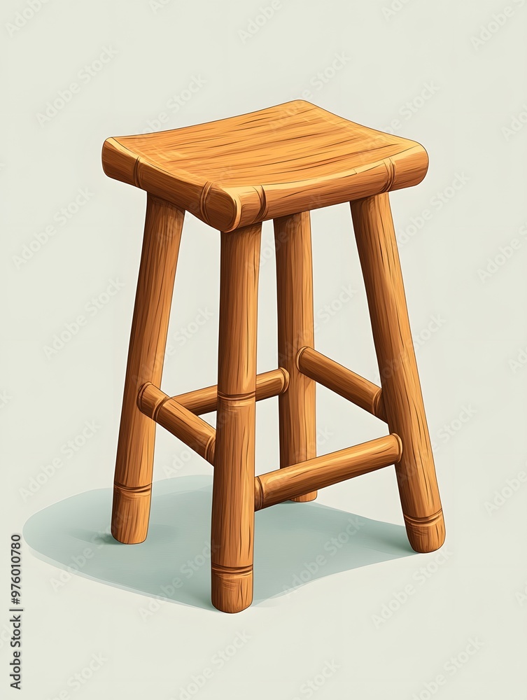 Wooden Stool with Rustic Design Wooden Stool with Rustic Design