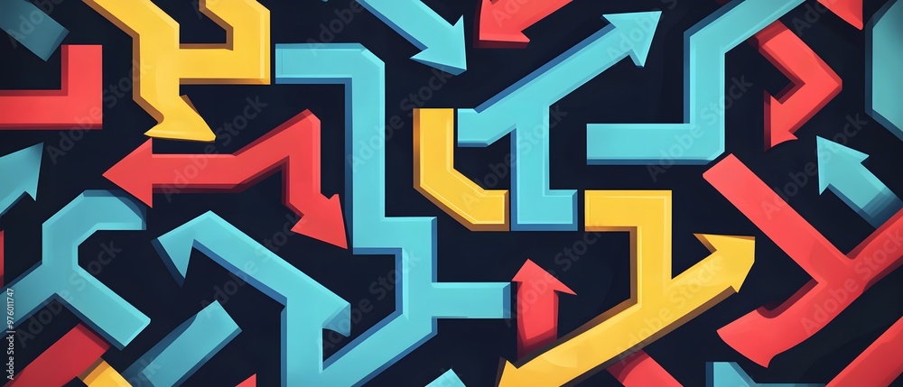 Abstract Geometric Arrow Pattern Background