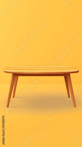 Wooden Tabletop Yellow Background Minimalist Mockup