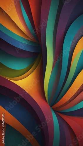 Wallpaper Mural Abstract background with vibrant geometric curves and shadowed lines. Torontodigital.ca