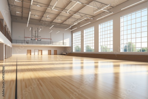 Spacious sports hall designed for engaging school lessons and athletic activities