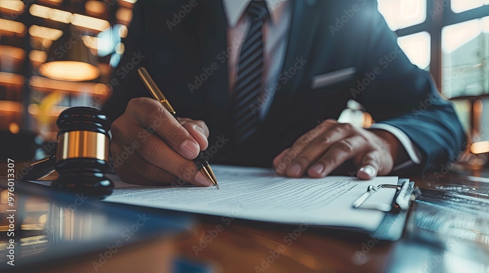 A Lawyer Signing Important Legal Documents A Lawyer Signing Important Legal Documents