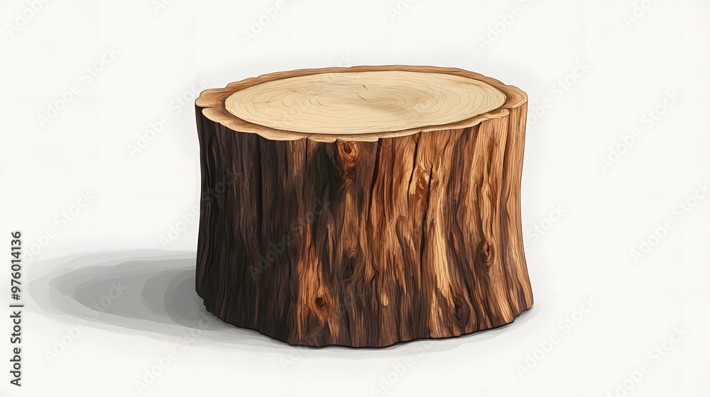Tree Trunk Cross Section Isolated on White Background Tree Trunk Cross Section Isolated on White Background