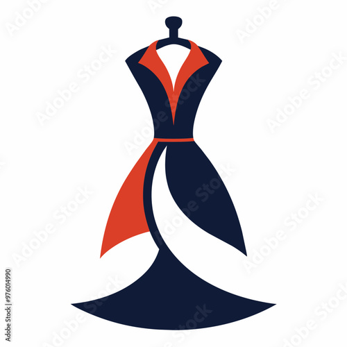 Elegant Dress Maker Logo Icon Vector Design | Custom Tailoring Branding