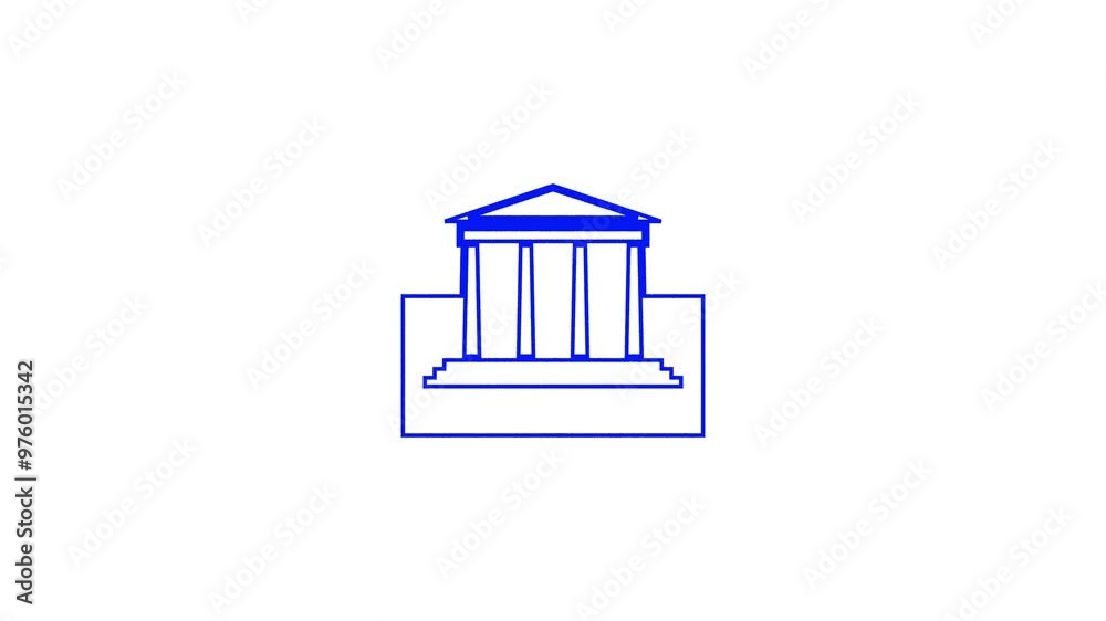 Building home icon animation on white background Building home icon animation on white background