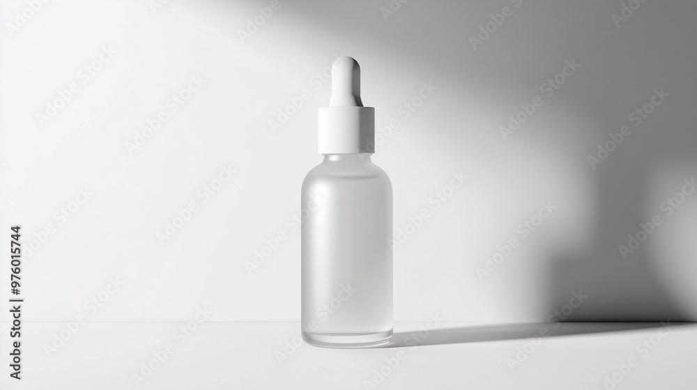 Frosted Glass Dropper Bottle with White Cap mockup