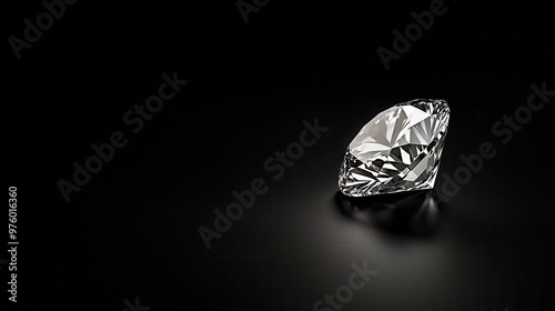 A close-up of a radiant-cut diamond with perfect clarity, isolated on a black background, highlighting its brilliance radiant-cut diamond, gemstone, clarity