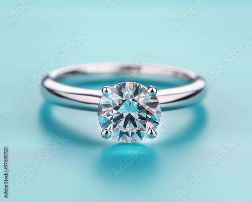 A round diamond engagement ring isolated on a clean background, with the gemstone s clarity in sharp focus engagement ring, gemstone, clarity