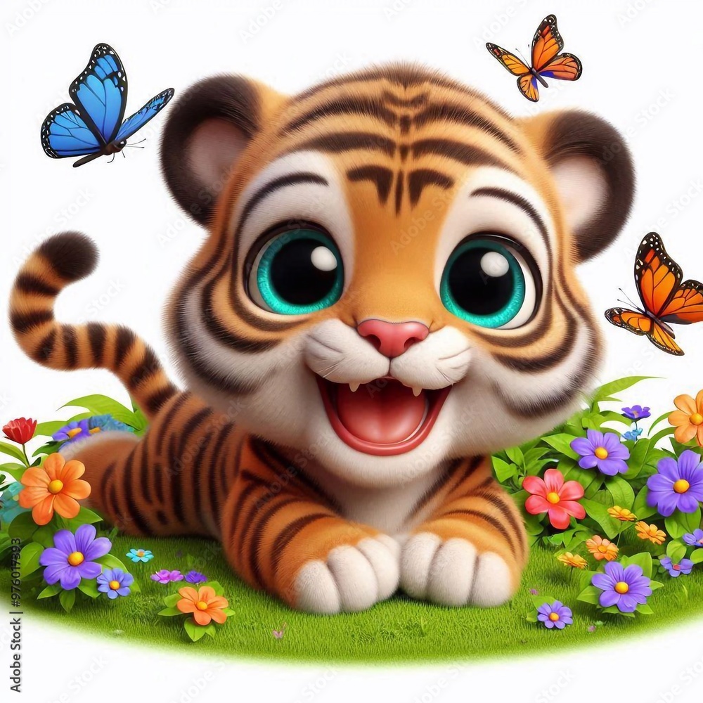 3D lachendes Tigerbaby 3D lachendes Tigerbaby