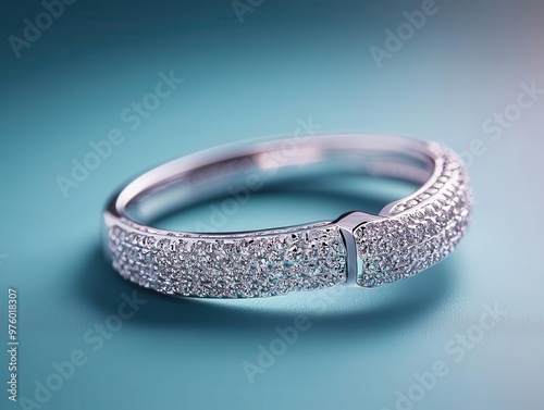 A dazzling diamond-encrusted bangle isolated, with each gemstone reflecting perfect clarity diamond bangle, gemstone, clarity photo