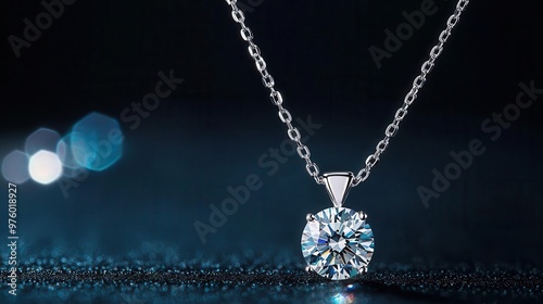 A bezel-set diamond necklace isolated, the gemstone glowing with perfect clarity and light reflection diamond necklace, gemstone, clarity