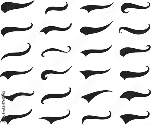 Swoosh and swash tails collection. Vector