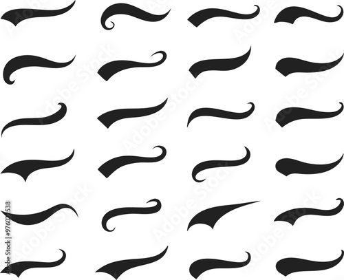 Swoosh and swash tails collection. Vector