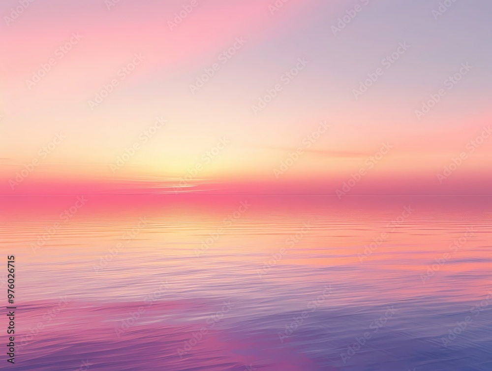 Serene sunset over calm water, casting vibrant pink and purple hues across the sky, creating a tranquil and peaceful landscape. Serene sunset over calm water, casting vibrant pink and purple hues across the sky, creating a tranquil and peaceful landscape.