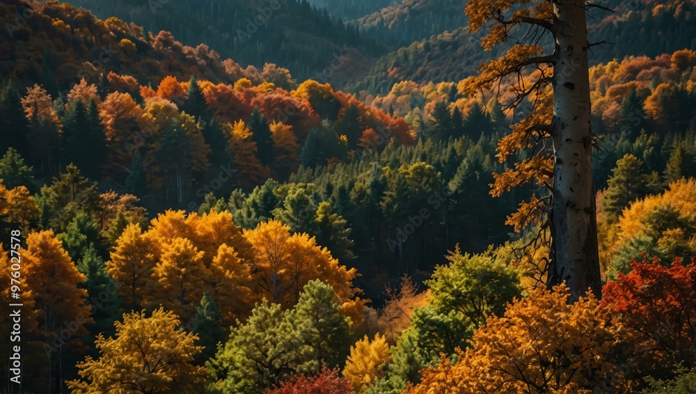 Autumn forest scene. Autumn forest scene.