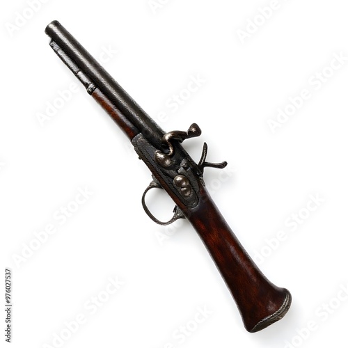 old gun isolated on white