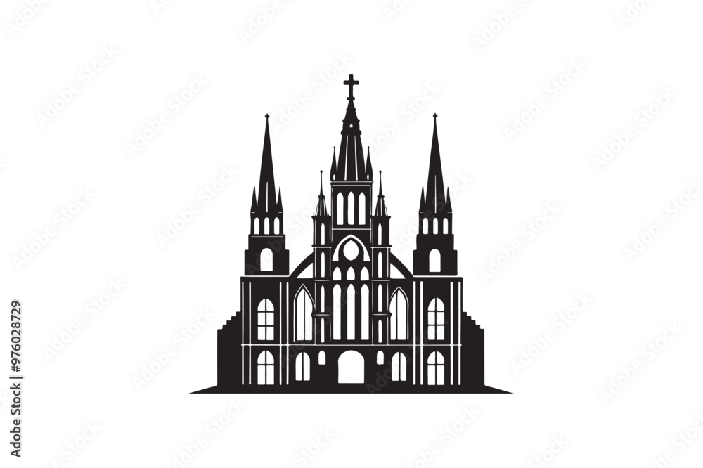 Cathedral silhouette vector illustration, Cathedral silhouette vector, Cathedral silhouette PNG Cathedral silhouette vector illustration, Cathedral silhouette vector, Cathedral silhouette PNG