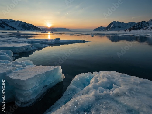 Baikal Lake view on ice.