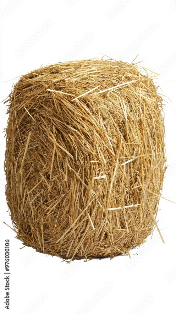 Large Round Hay Bale in a Sunny Field During Harvest Season, Representing Agricultural Practices Large Round Hay Bale in a Sunny Field During Harvest Season, Representing Agricultural Practices
