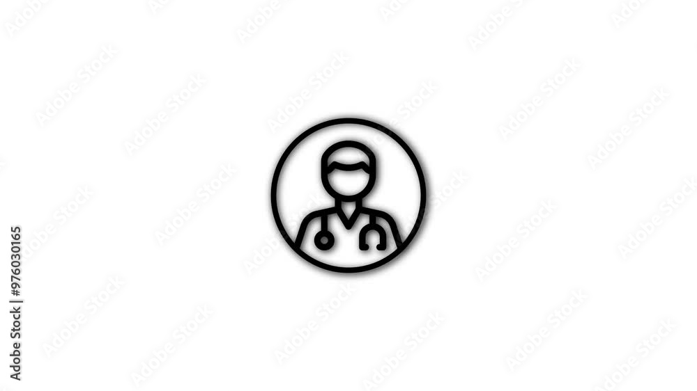 Doctor, linear style icon. Person with stethoscope around neck. medical professional.Medical Physician Icon,doctor icon Doctor, linear style icon. Person with stethoscope around neck. medical professional.Medical Physician Icon,doctor icon