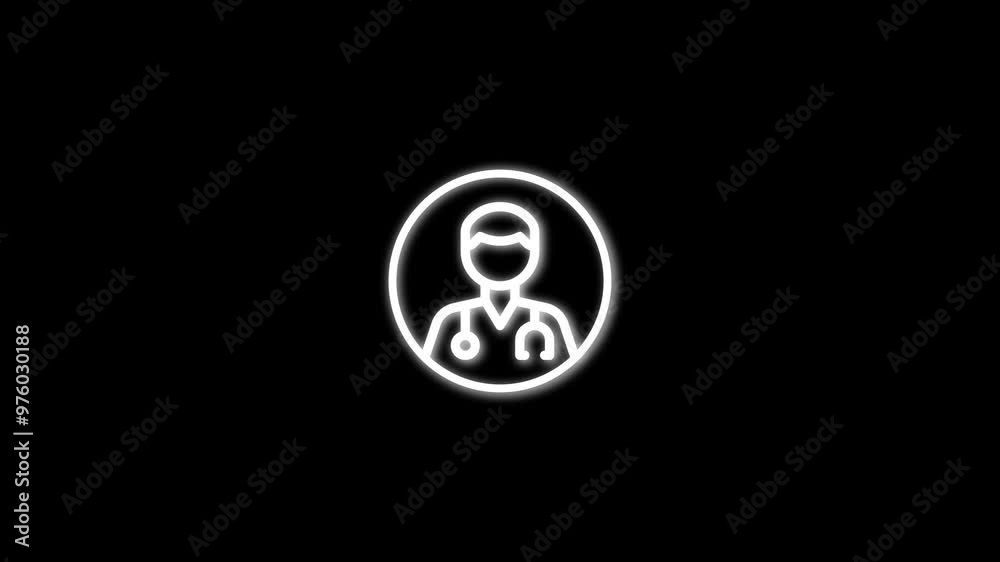 Doctor, linear style icon. Person with stethoscope around neck. medical professional.Medical Physician Icon,doctor icon Doctor, linear style icon. Person with stethoscope around neck. medical professional.Medical Physician Icon,doctor icon
