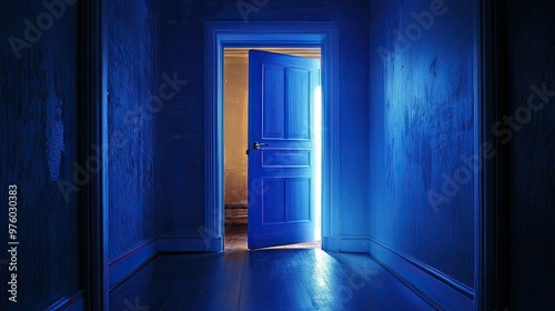 An open door in a dark hallway with bright light shining through, creating a sense of hope and possibility.