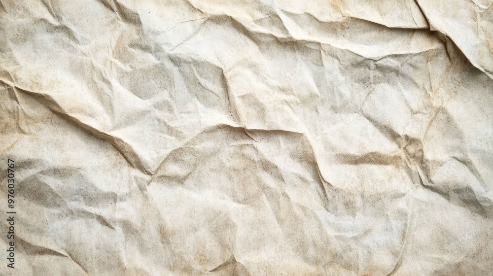 Close-up of a crumpled, brown paper texture with uneven surface and wrinkles. Close-up of a crumpled, brown paper texture with uneven surface and wrinkles.