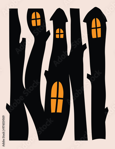 ree house decoration wall art vector