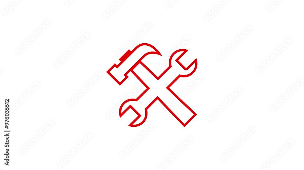 Hammer range icon animation on white background Hammer range icon animation on white background