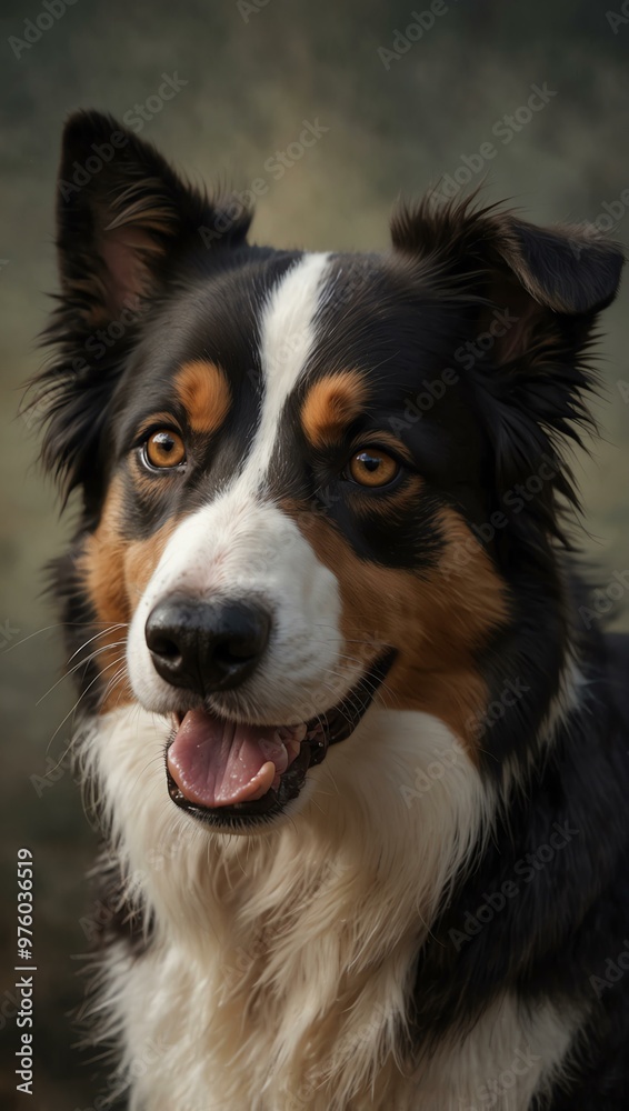 Border collie dog portrait, AI-generated. Border collie dog portrait, AI-generated.