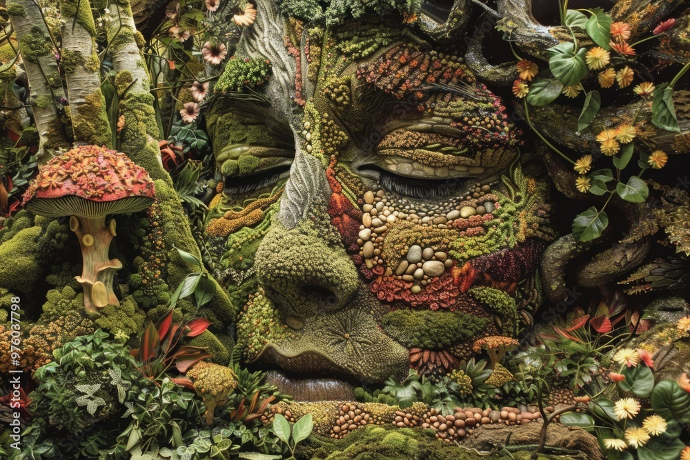 Obraz premium A garden depicted as a living metaphor for human life, with its cycles of growth, decay, and renewal reflecting the universal patterns of existence